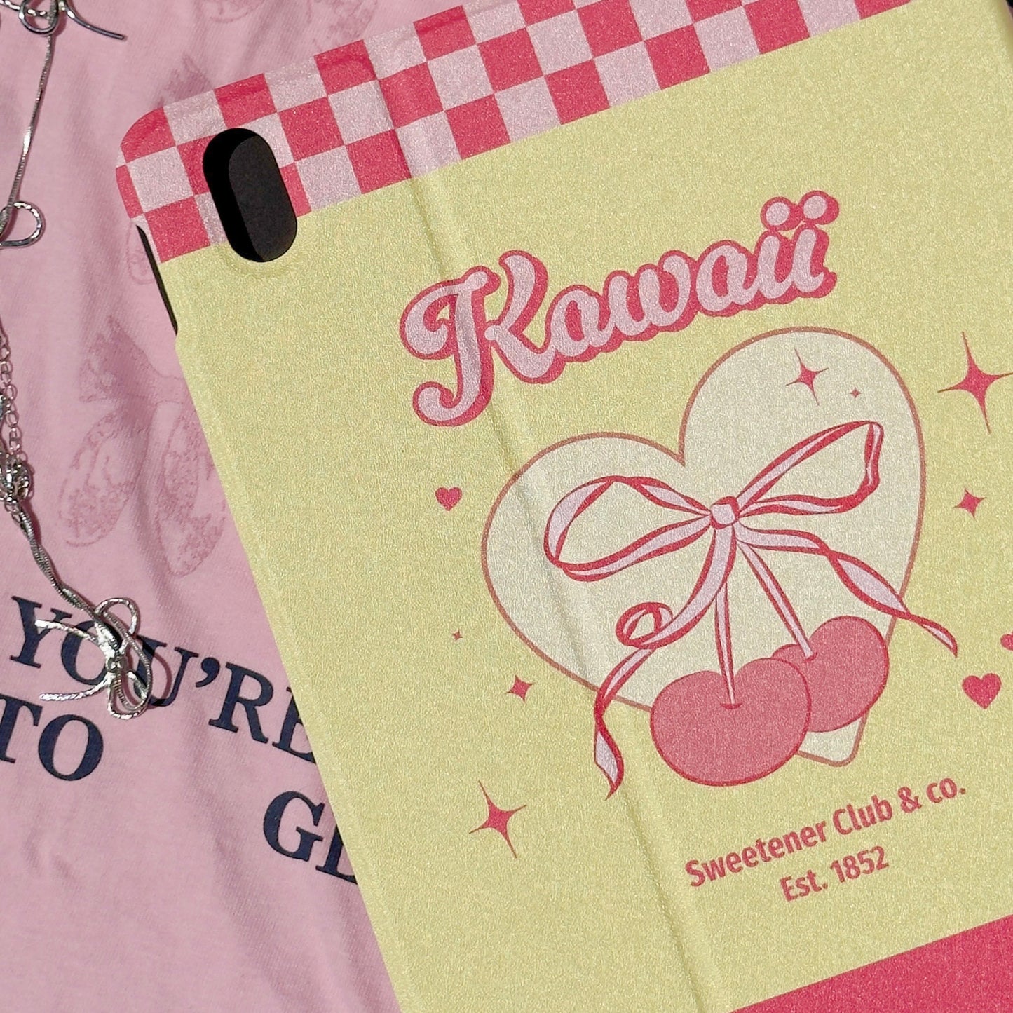 【Ribbon Cherrie】細紋質感雙面iPad Case