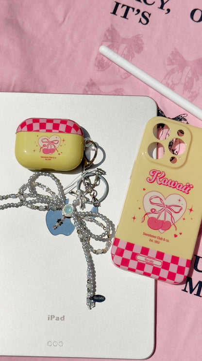 【Ribbon Cherrie】實色全包硬膠殼 AirPods Case