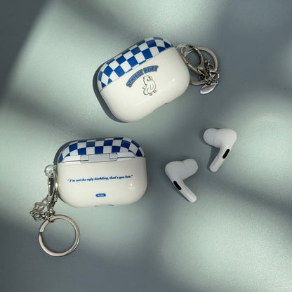 【Bad Duckie-格仔款】實色全包硬膠殼 AirPods Case