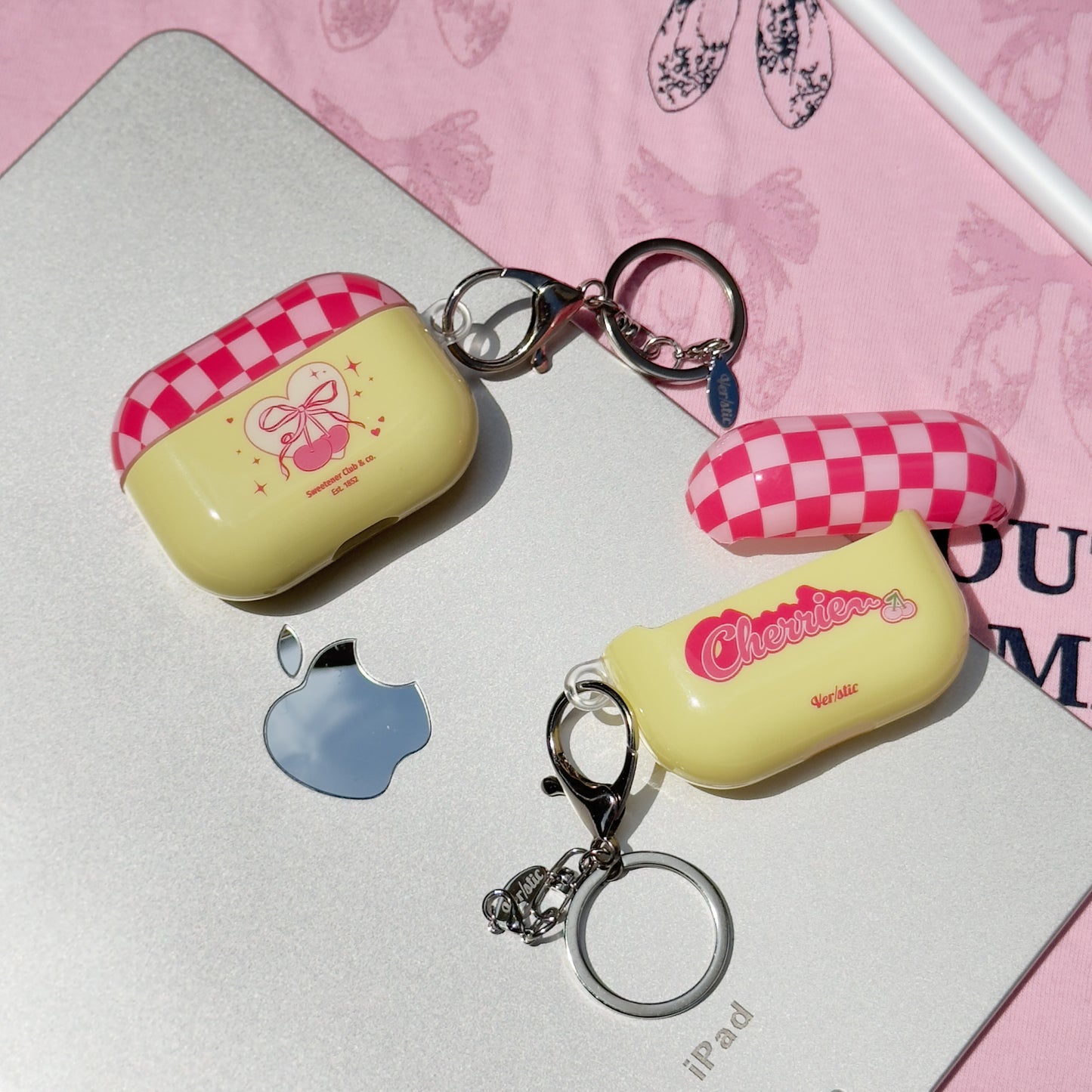 【Ribbon Cherrie】實色全包硬膠殼 AirPods Case