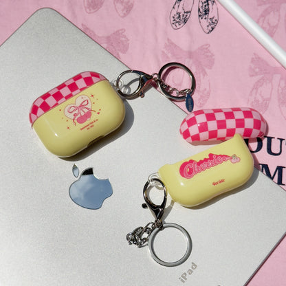 【Ribbon Cherrie】實色全包硬膠殼 AirPods Case